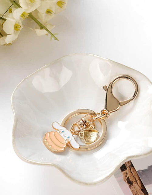 Load image into Gallery viewer, 2PCS Lotus Leaf Ring Holder Dish Ceramic Trinket Tray White Light Green
