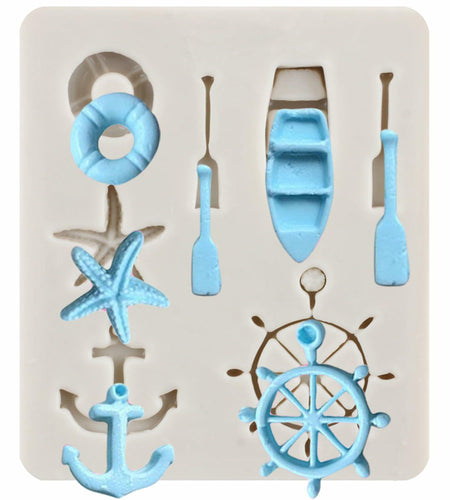 YANQINMS Silicone Rudder Anchor Sea Oar Fondant Mold for Cake Decorating