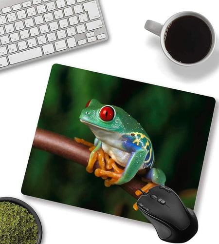 Personalized Rectangular Gaming Mouse Pad Oil Painting Frog Natural Rubber