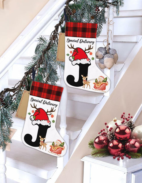 Load image into Gallery viewer, TSUYAWU Letter J Christmas Stocking Holiday Decoration 18x12 Inch
