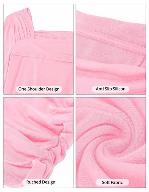 Load image into Gallery viewer, luvamia Womens One Shoulder Ruched Bodycon Dress Pink XL Size 16-18
