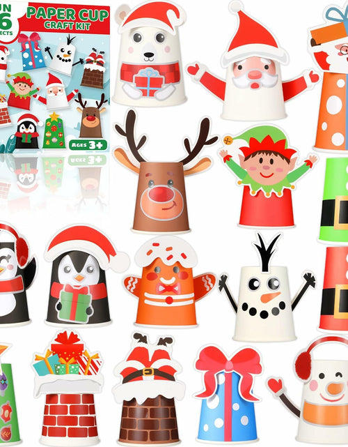 Load image into Gallery viewer, ZOIIWA Christmas Craft DIY Kit 16 Pack Paper Cups Xmas Holiday Supplies
