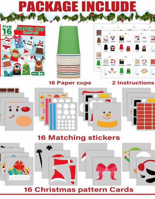 Load image into Gallery viewer, ZOIIWA Christmas Craft DIY Kit 16 Pack Paper Cups Xmas Holiday Supplies
