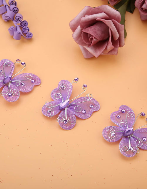 Load image into Gallery viewer, Yosoo Health Gear Wire Mesh Glitter Butterflies 24Pcs Sheer Wedding Decor

