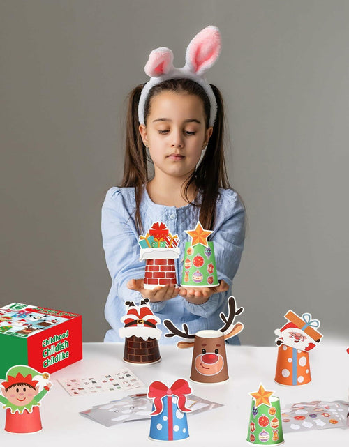 Load image into Gallery viewer, ZOIIWA Christmas Craft DIY Kit 16 Pack Paper Cups Xmas Holiday Supplies
