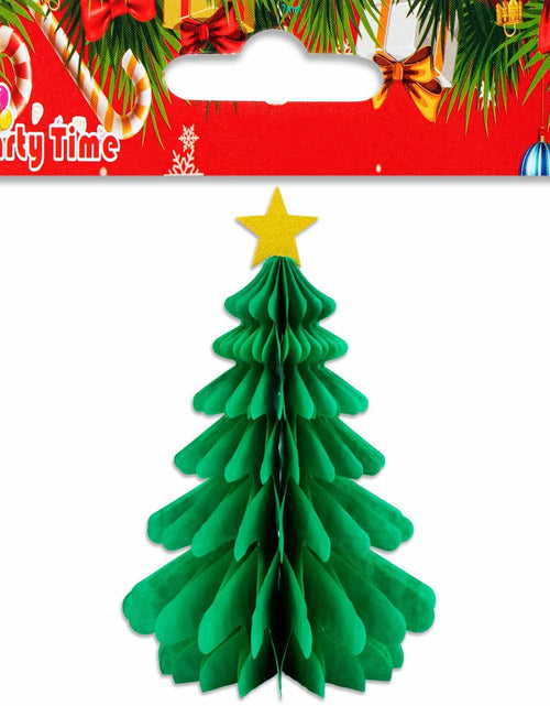 Load image into Gallery viewer, Christmas Tree Honeycomb Paper Pendant Decorations 4 pcs Hanging Ornaments
