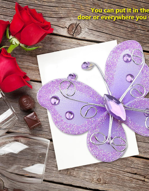 Load image into Gallery viewer, Yosoo Health Gear Wire Mesh Glitter Butterflies 24Pcs Sheer Wedding Decor
