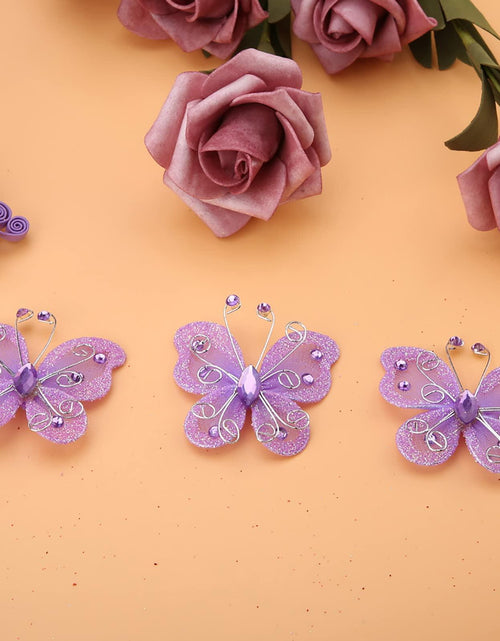Load image into Gallery viewer, Yosoo Health Gear Wire Mesh Glitter Butterflies 24Pcs Sheer Wedding Decor
