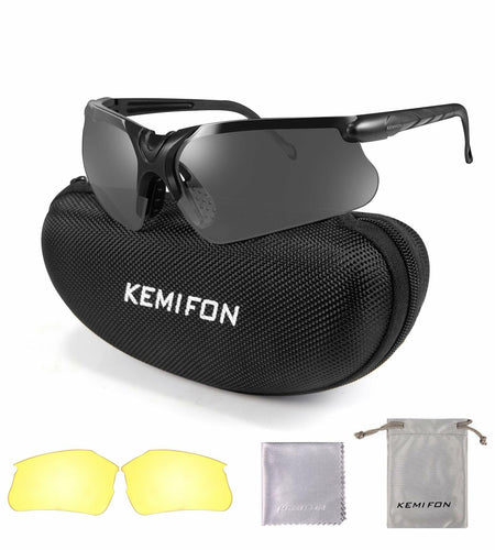 KEMIFON Shooting Safety Glasses Anti Fog Tactical Ballistic Grey Yellow Lenses