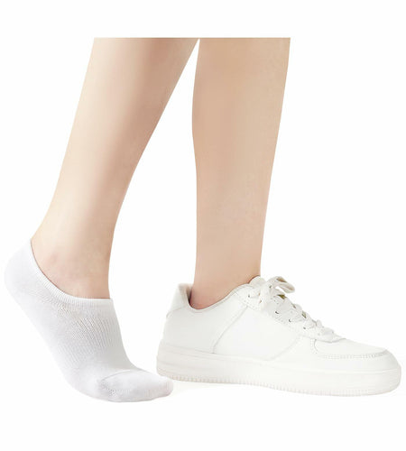 Breslatte No Show Socks Womens Men Soft Cotton Nonslip 6pairs Black Grey White S