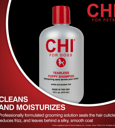 CHI for Dogs Tearless Puppy Shampoo Sulfate Paraben Free 16oz Gentle Wash