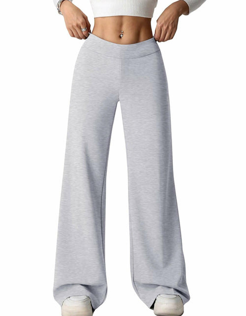 Load image into Gallery viewer, HeSaYep Women's Wide Leg Baggy Sweatpants Y2k Embroidered Stars Grey Size L
