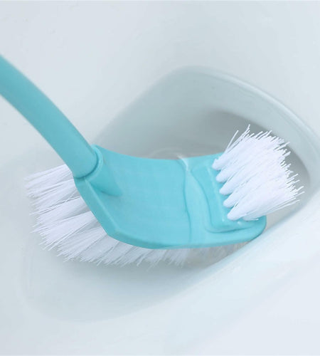 [Like New] Simple Toilet Brush Double Sided Clean Brush with Long Holder Green 1pc