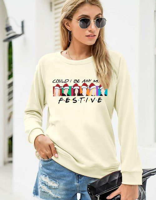 Load image into Gallery viewer, FASHGL Christmas Friends Sweatshirt Women Long Sleeve Apricot
