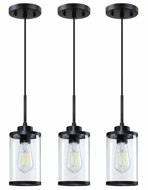 Load image into Gallery viewer, [Like New] RAINLIGHTING 3 Pack Industrial Kitchen Island Pendant Lights Black Clear Grey
