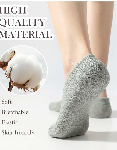 Load image into Gallery viewer, Breslatte No Show Socks Womens Men Soft Cotton Nonslip 6pairs Black Grey White S
