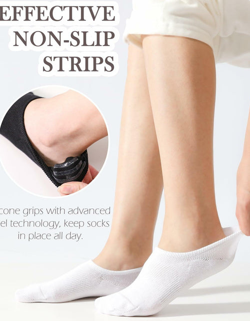 Load image into Gallery viewer, Breslatte No Show Socks Womens Men Soft Cotton Nonslip 6pairs Black Grey White S

