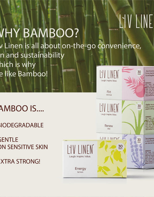 Load image into Gallery viewer, Liv Linen Bamboo Deodorant Wipes Lemon Scent 30 Count
