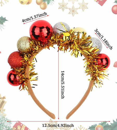 Christmas Gold Sparkly Headband for Women Girls Holiday Party Accessories
