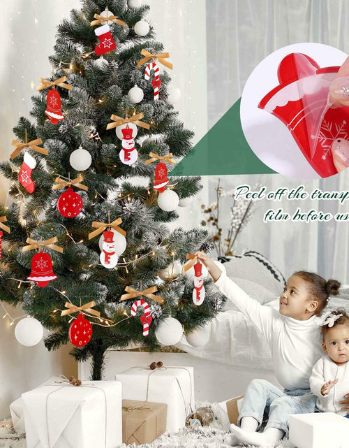 Load image into Gallery viewer, OAOLEER 12 Pack Acrylic Christmas Tree Ornaments Snowman Santa Crafts
