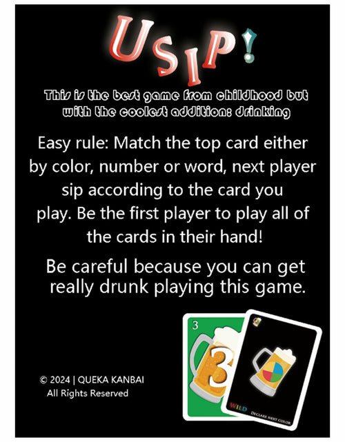 Load image into Gallery viewer, QUEKA KANBAI U SIP! Drinking Game Cards Adult Funny Party Game
