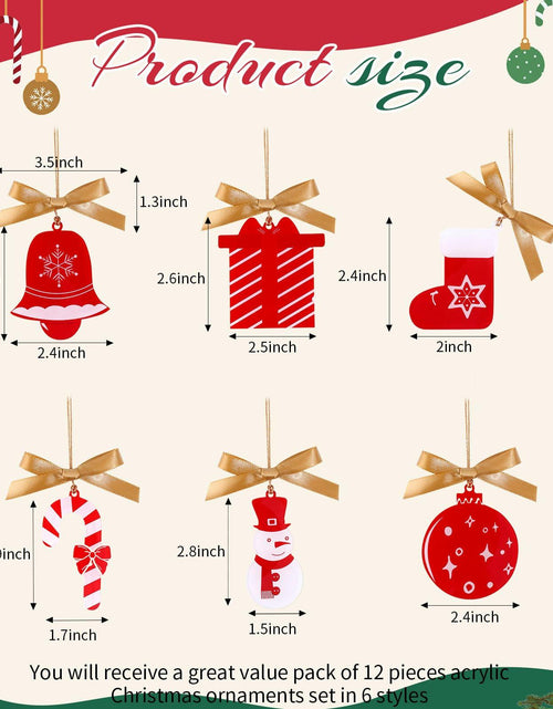 Load image into Gallery viewer, OAOLEER 12 Pack Acrylic Christmas Tree Ornaments Snowman Santa Crafts
