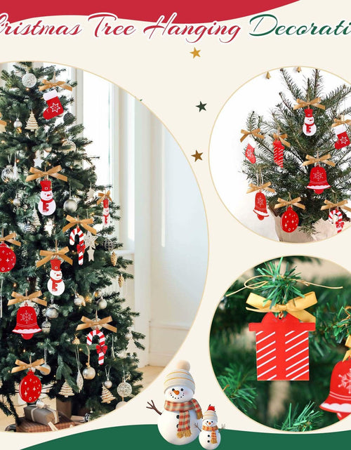Load image into Gallery viewer, OAOLEER 12 Pack Acrylic Christmas Tree Ornaments Snowman Santa Crafts
