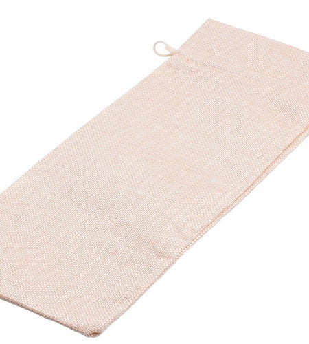 Viamto Burlap Wine Bags Drawstring Lining Beige 15x35cm 10pcs