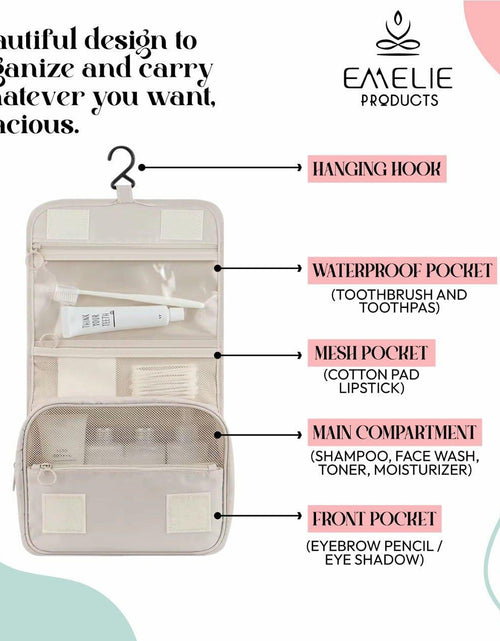 Load image into Gallery viewer, Toiletry Bag Travel Organizer with Hanging Hook Large Water-Resistant
