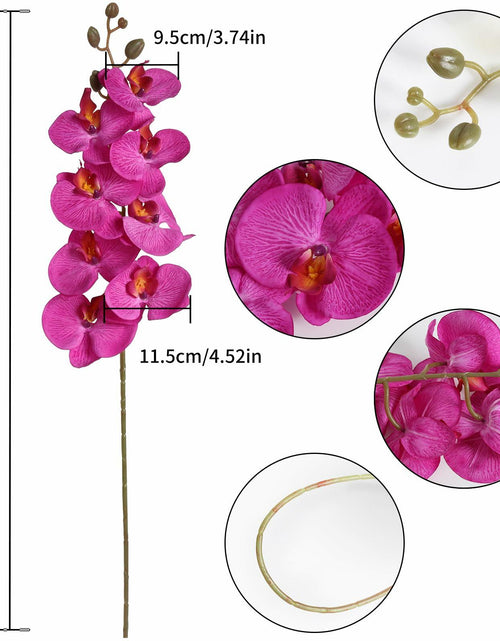 Load image into Gallery viewer, ICBOX 38 Inch Purple Artificial Orchids 6 PCS Faux Velvet Flowers Stem
