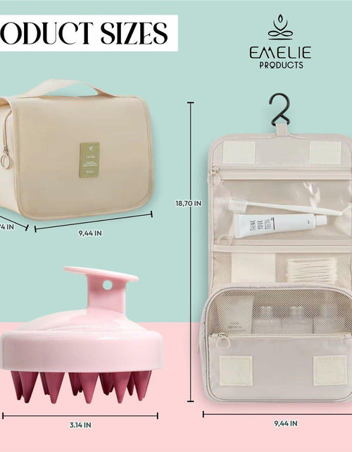 Load image into Gallery viewer, Toiletry Bag Travel Organizer with Hanging Hook Large Water-Resistant
