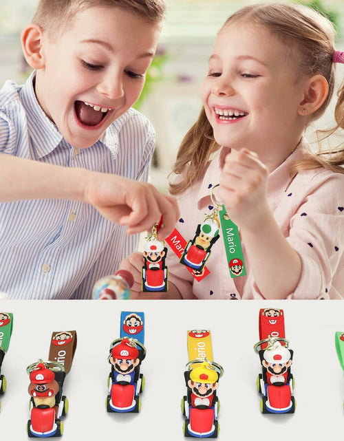 Load image into Gallery viewer, Laghtin Super Bros Keychains 8Pcs Cartoon Movie Character Multicolor
