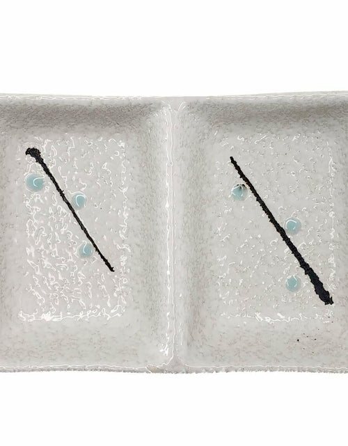 Load image into Gallery viewer, [Like New] Happy Sales HSSD-DBWB4 Dual Sauce Bowls Set of 4 White &amp; Blue Cherry Blossom
