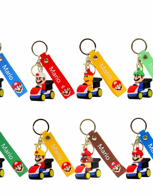 Load image into Gallery viewer, Laghtin Super Bros Keychains 8Pcs Cartoon Movie Character Multicolor
