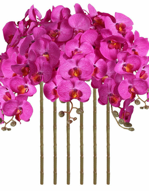Load image into Gallery viewer, ICBOX 38 Inch Purple Artificial Orchids 6 PCS Faux Velvet Flowers Stem
