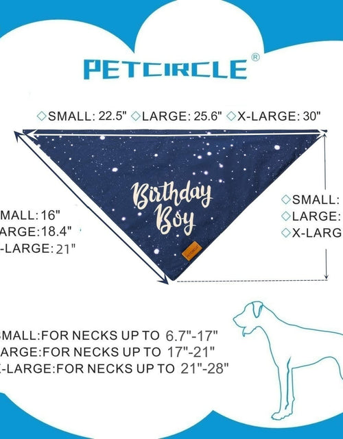 Load image into Gallery viewer, Dog Birthday Party Hats Bandana Double Layer Fabric Large Blue Size L
