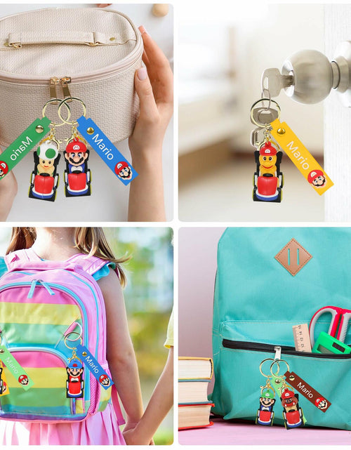 Load image into Gallery viewer, Laghtin Super Bros Keychains 8Pcs Cartoon Movie Character Multicolor
