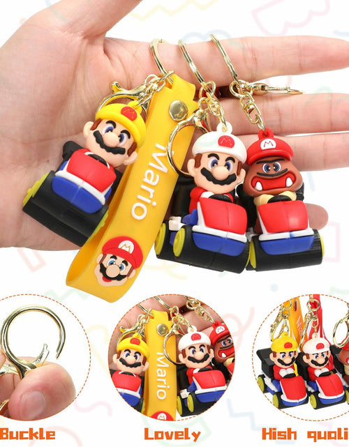 Load image into Gallery viewer, Laghtin Super Bros Keychains 8Pcs Cartoon Movie Character Multicolor
