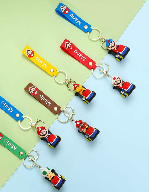 Load image into Gallery viewer, Laghtin Super Bros Keychains 8Pcs Cartoon Movie Character Multicolor
