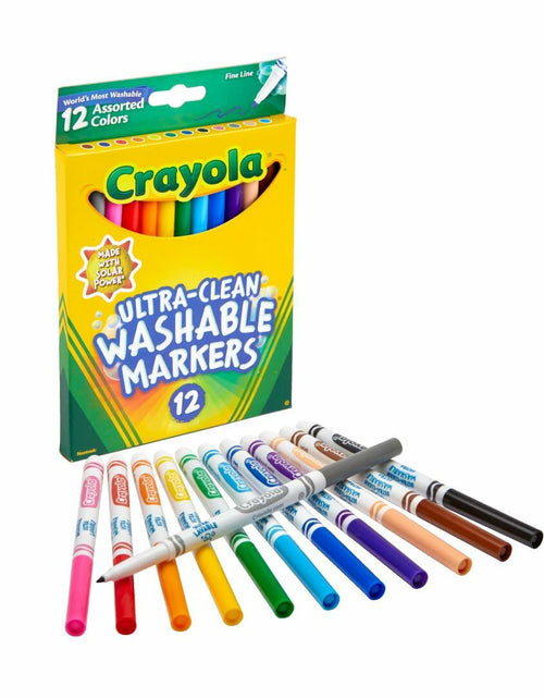 Load image into Gallery viewer, [Like New] Crayola Ultra Clean Fine Line Markers 12ct Washable Colors Arts Crafts
