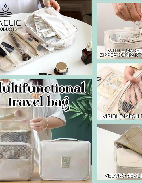 Load image into Gallery viewer, Toiletry Bag Travel Organizer with Hanging Hook Large Water-Resistant
