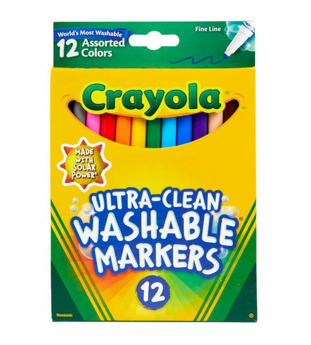 [Like New] Crayola Ultra Clean Fine Line Markers 12ct Washable Colors Arts Crafts