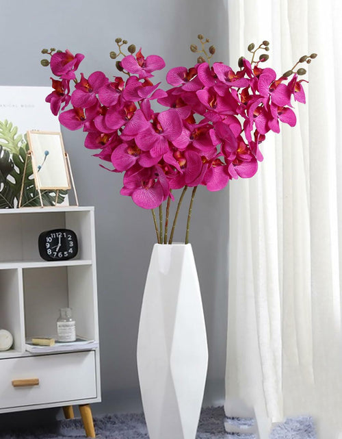 Load image into Gallery viewer, ICBOX 38 Inch Purple Artificial Orchids 6 PCS Faux Velvet Flowers Stem
