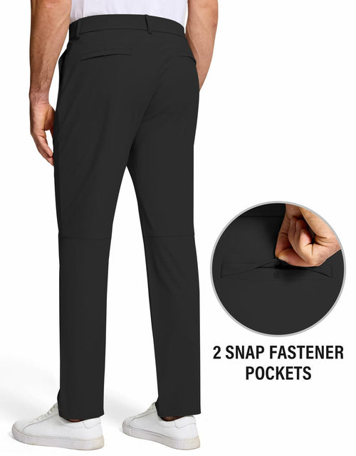 Load image into Gallery viewer, SERAMY Mens Golf Dress Pants Slim Fit Stretch Quick Dry Black Size 36
