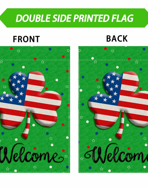 Load image into Gallery viewer, ZAEW St. Patrick's Day Shamrocks Garden Flag 12x18 Inch Green Double Sided
