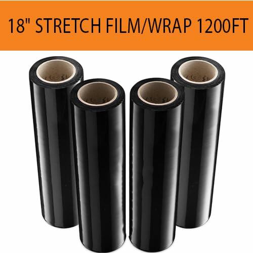 Load image into Gallery viewer, 18" Black Stretch Film Wrap 1200ft 500% Stretch Heavy Duty 1 Pack
