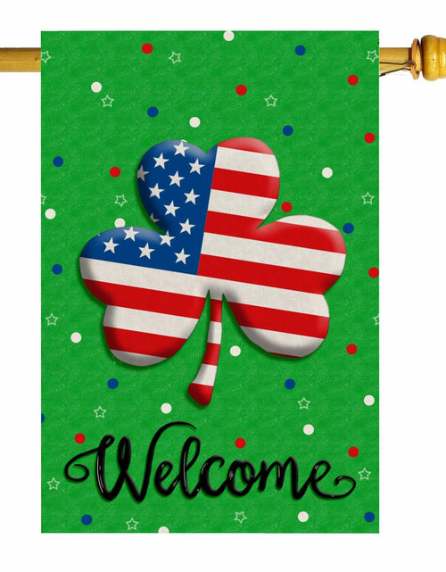 Load image into Gallery viewer, ZAEW St. Patrick's Day Shamrocks Garden Flag 12x18 Inch Green Double Sided

