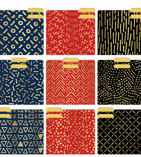 Better Office Decorative File Folders Letter Size 18 Pack Red Black Blue