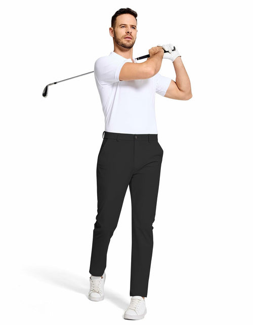 Load image into Gallery viewer, SERAMY Mens Golf Dress Pants Slim Fit Stretch Quick Dry Black Size 36
