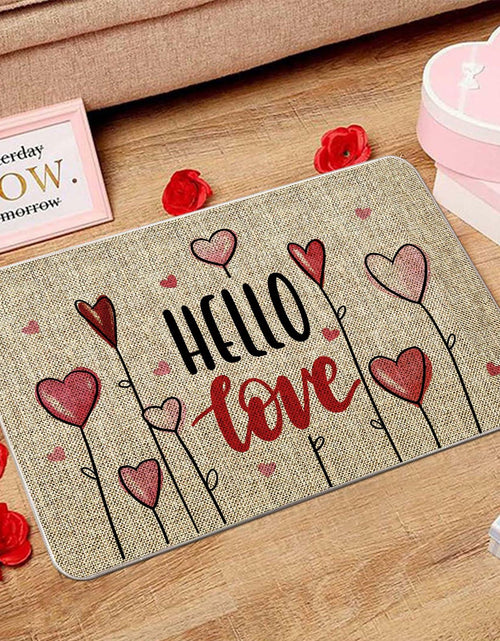 Load image into Gallery viewer, GAGEC Valentines Day Door Mat Hello Love Hearts Decorative 17x27 Inch
